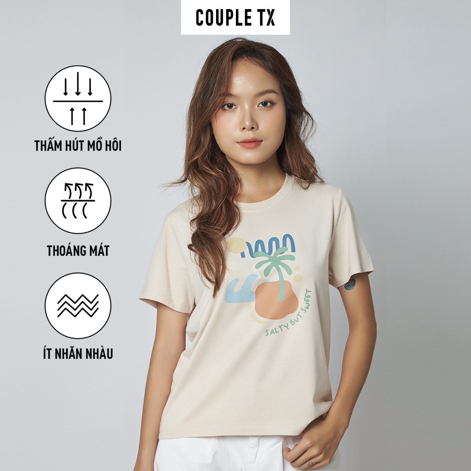 Áo thun nữ couple tx - regular modal in art wts 2370