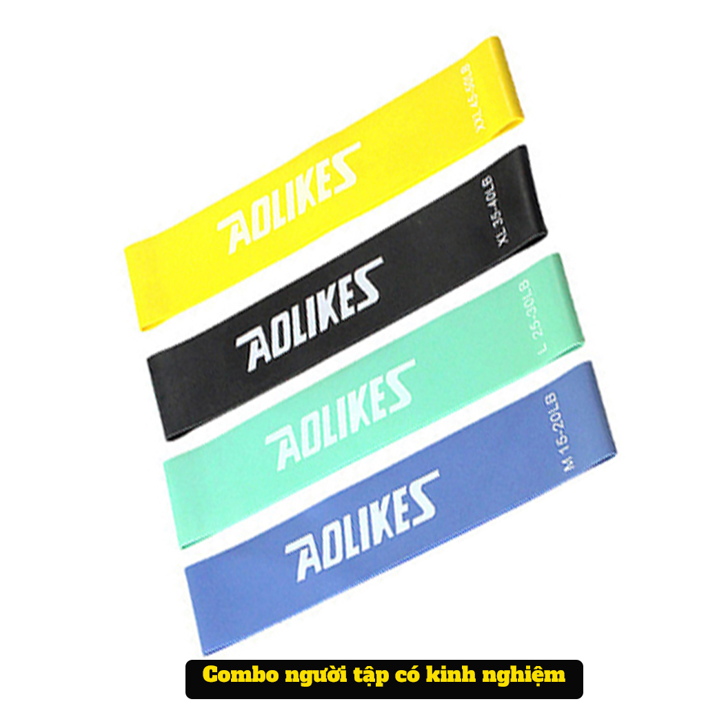 Dây kháng lực miniband tập gym chân mông tay đùi cao su đàn hồi ngũ sắc nam nữ