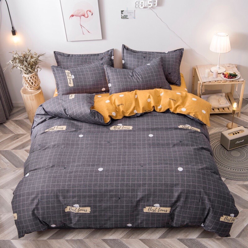 Bộ Chăn Ga Gối Cotton Poly - Best Tony ( 1 Drap + 2 Vỏ Gối Nằm + 1 Vỏ Chăn ) Tiệm Nhà Cá