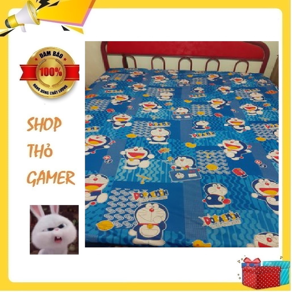 Ga trải giường nệm hình Doraemon, bông hoa