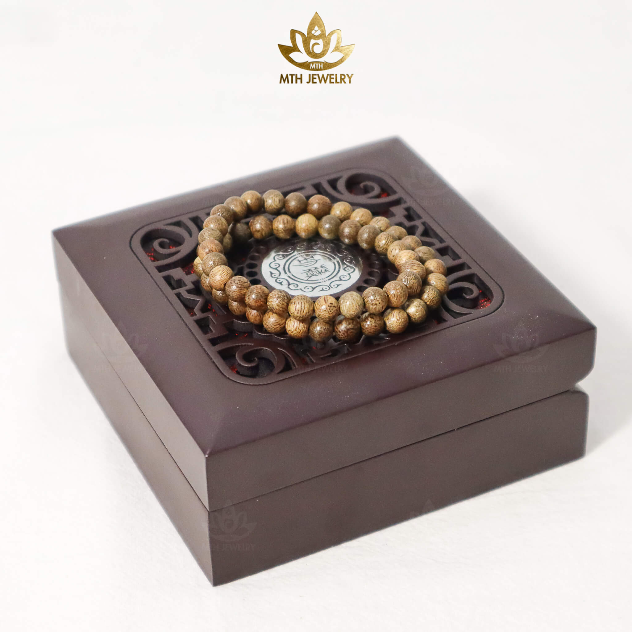 Vòng Tay Trầm Hương Tràng Hạt 54 Kích Thước Size 6/7/8mm - Trầm Tốc Việt Tự Nhiên 100% - Mùi Thơm Dịu Nhẹ/Tặng Nụ Trầm Đốt