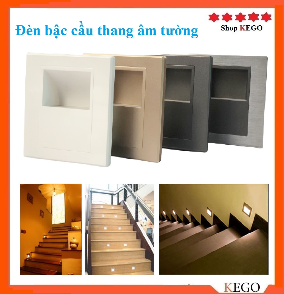 Đèn bậc cầu thang gắn âm tường ( Chính hãng, bảo hành 2 năm)