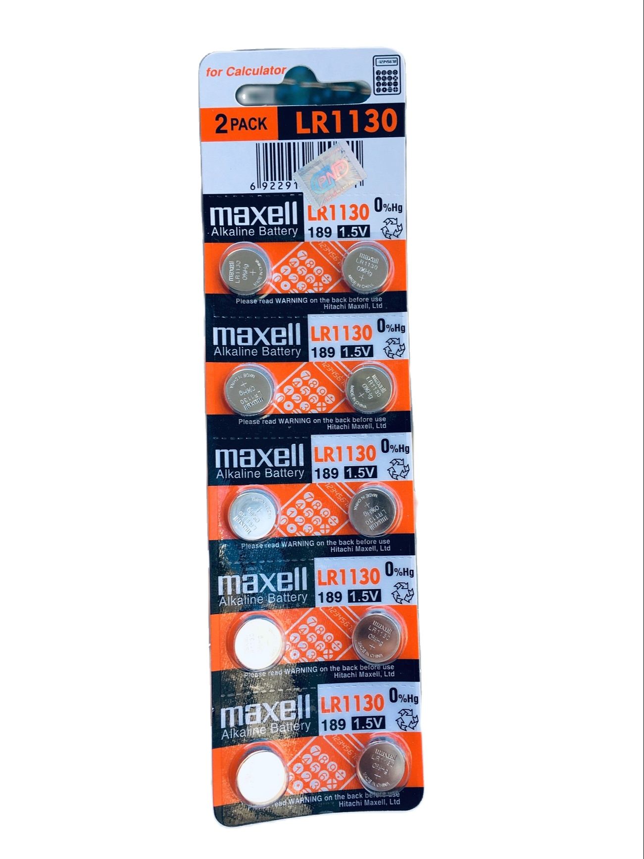 Vỉ 10 Viên Pin AG10 / LR1130 / L1131F / LR54 Cúc Áo Maxell 1,5V Nhật Bản