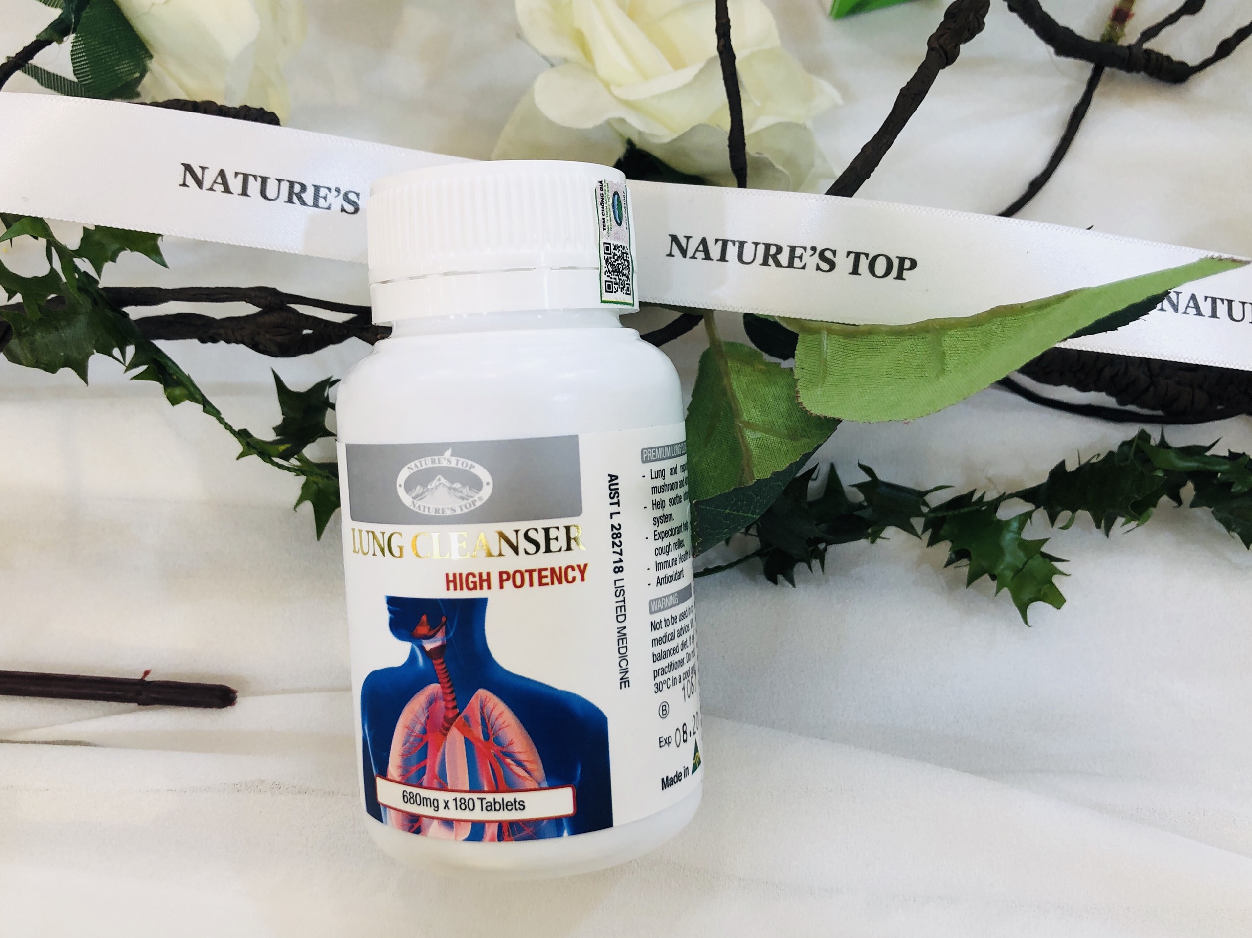 Viên uống hỗ trợ thải độc phổi Nature's Top Lung Cleanser( 180 viên)