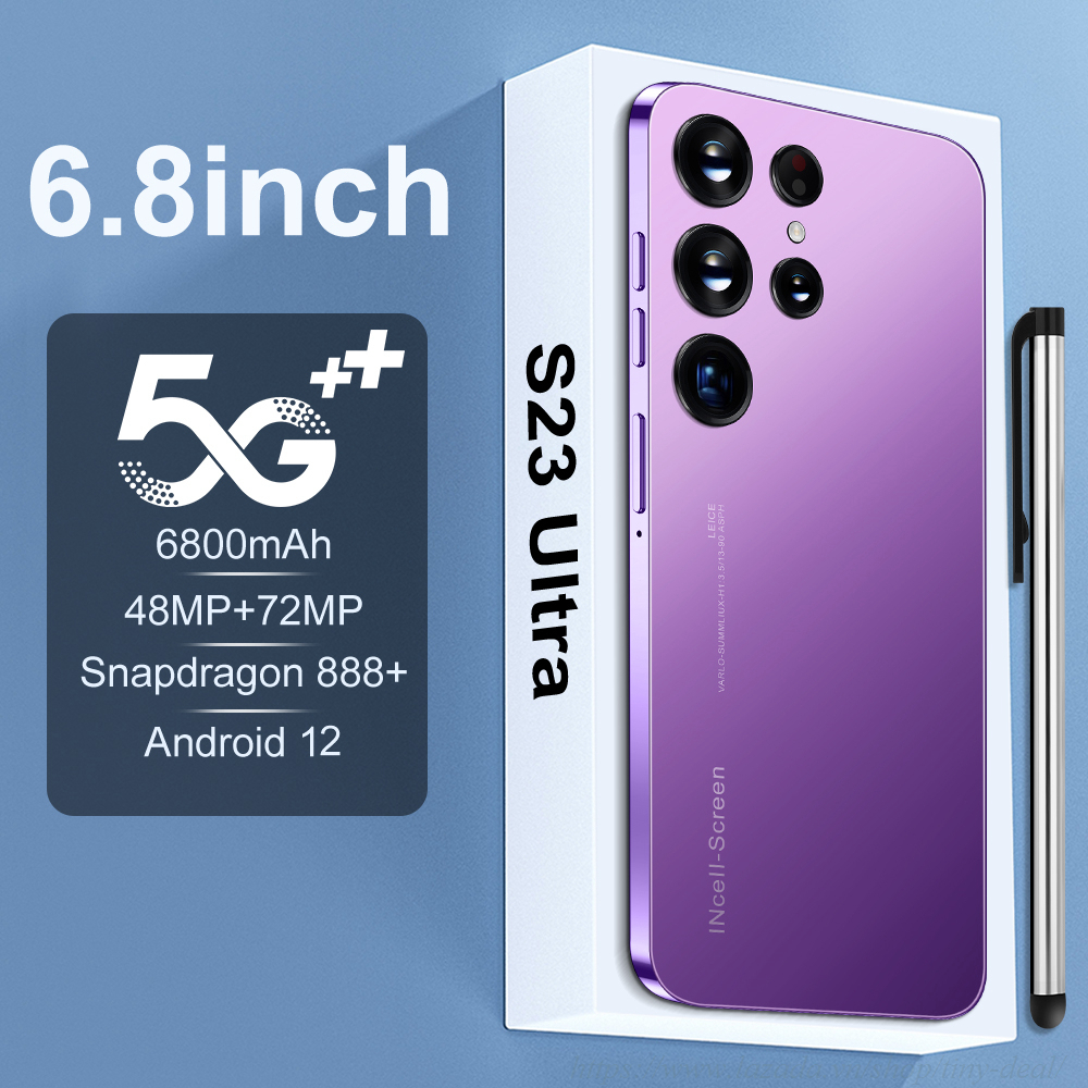 Dt giá rẻ S23 ultra Điện thoại di động Bản quốc tế điện thoại giá siêu rẻ Sạc nhanh điện thoại 6.7inch điện thoại rẻ cho học sinh
