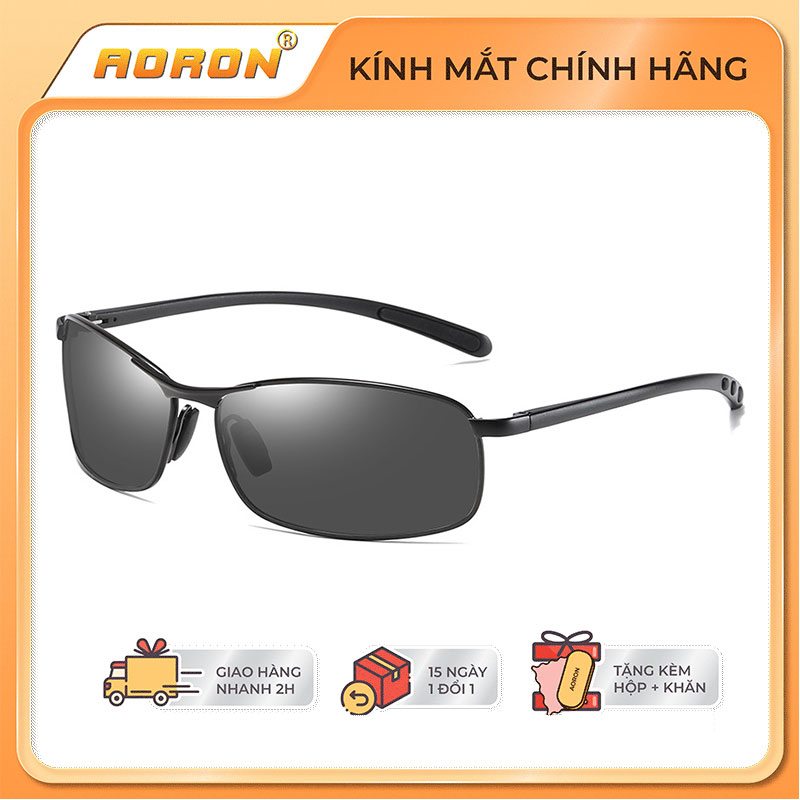 Kính Mắt Nam Kính Nam Dáng Thể Thao Đi Xe Cực Cool, Mắt Kính Nam Phân Cực Đi Đường Ngày Đêm Chống Tia UV400, Glasses Driving Night Vision Goggles For Men - AK016 - AORON - Gian Hàng Chính Hãng