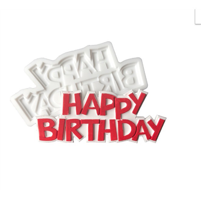 Khuôn silicon rau câu 4d chữ happy birthday ms04