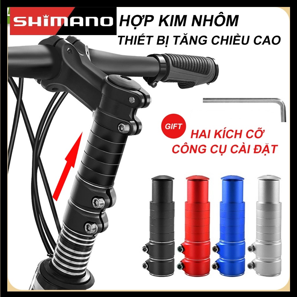 Phụ Kiện Nâng Tay Lái Xe Đạp, Tăng Chiều Cao Ghi Đông Bằng Hợp Kim Nhôm Cao Cấp