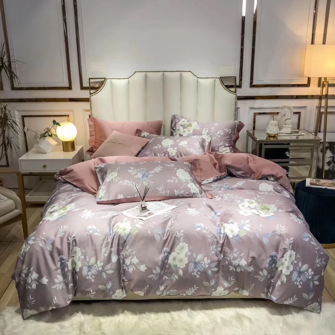 Lụa tencel 60s ht13– bộ chăn ga và vỏ gối tencel họa tiết , vô cùng đẹp
