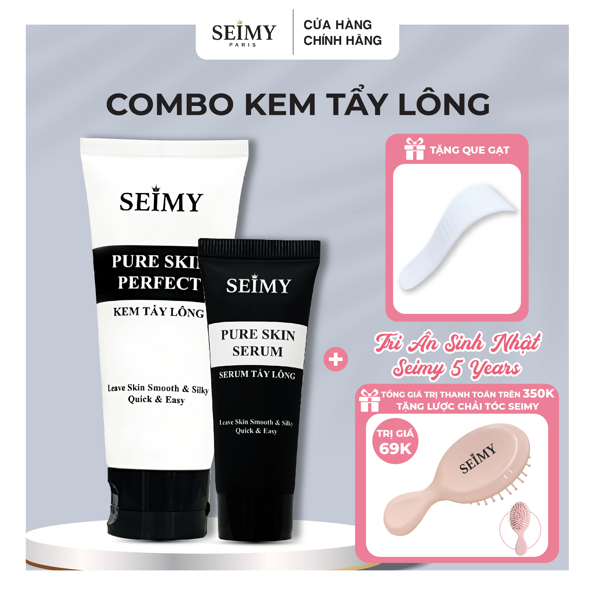 Kem Tẩy Lông Seimy - Pure Skin Perfect tẩy mọi loại lông vĩnh viễn nhanh gọn chỉ 5 phút mịn da