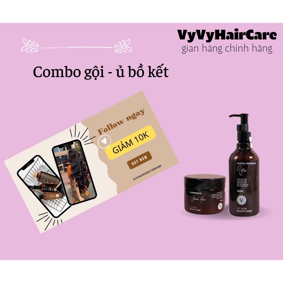 Combo giảm rụng kích dài VyVy Hair Care