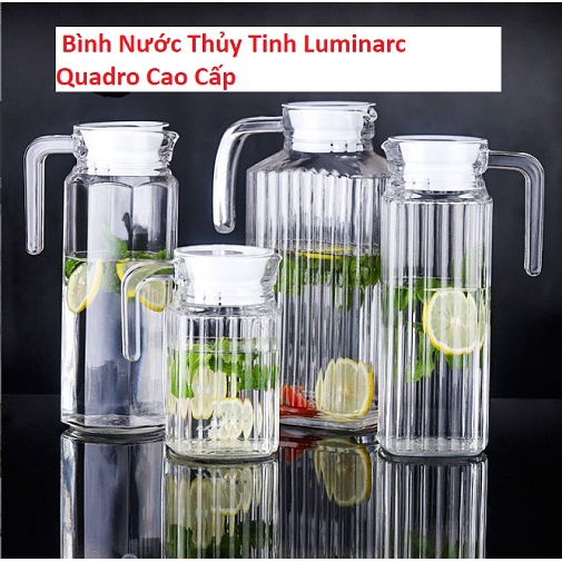 Bình Nước Thủy Tinh Luminarc Quadro Cao Cấp | Tùy Chọn Dung Tích , Thủy Tinh Luminarc