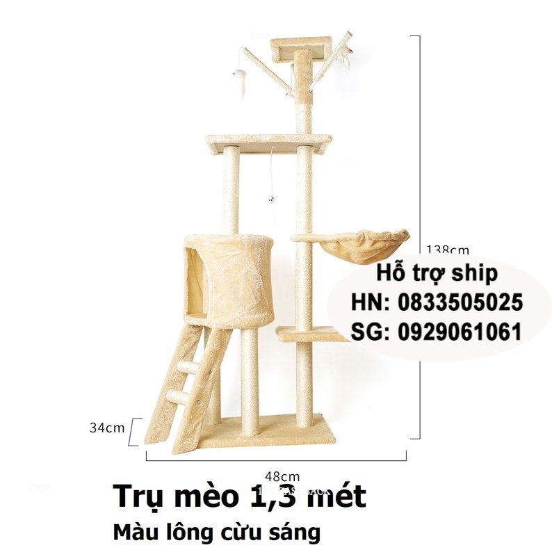 Nhà cây cho mèo cat tree - trụ mèo cao 1m30