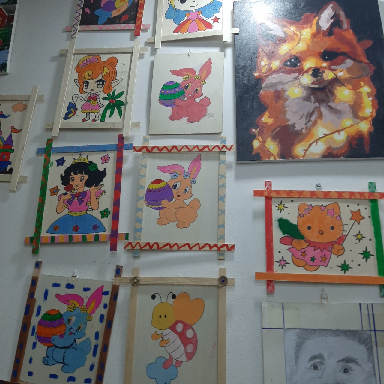 [HCM]Tranh gỗ có hình kèm màu và cọ cho bé tập tô