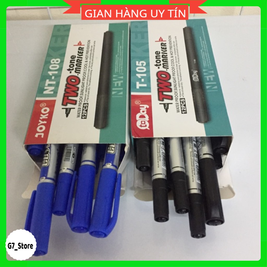 Hộp 12 bút dạ kính,bút lông dầu 2 đầu,bút ghi đĩa cd