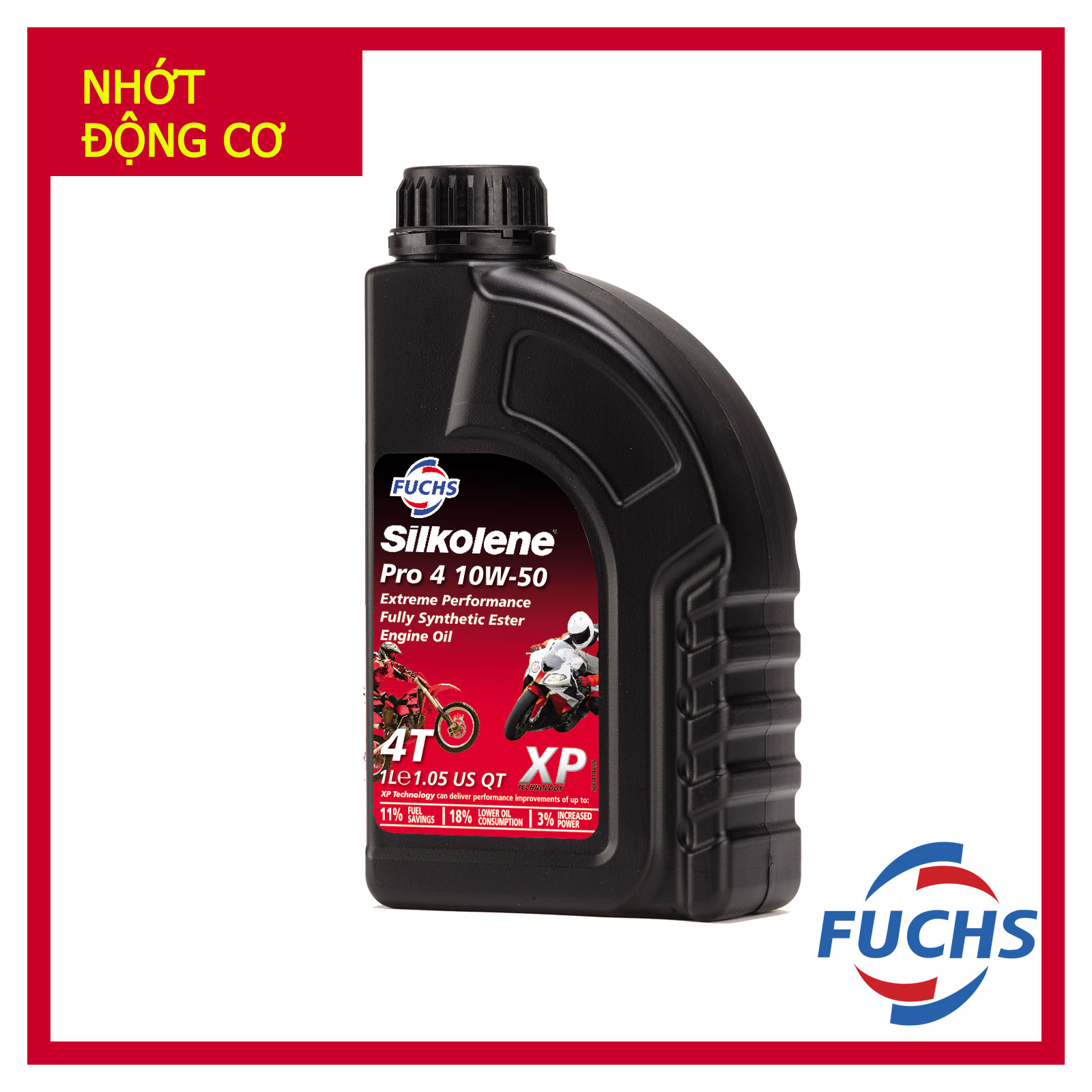 Nhớt tổng hợp Fuchs Silkolene Pro 4 10W50 XP (Chai 1 Lít)