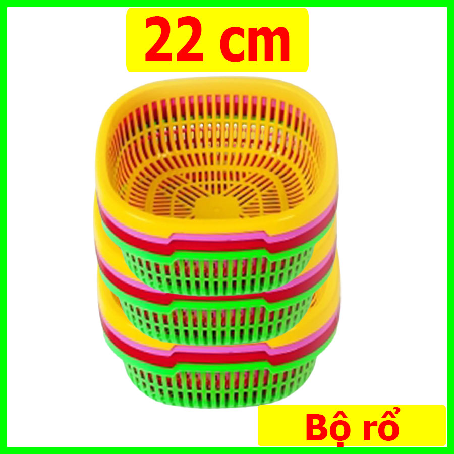 Combo 5 rổ nhựa vuông SIZE 22cm. Màu ngẫu nhiên