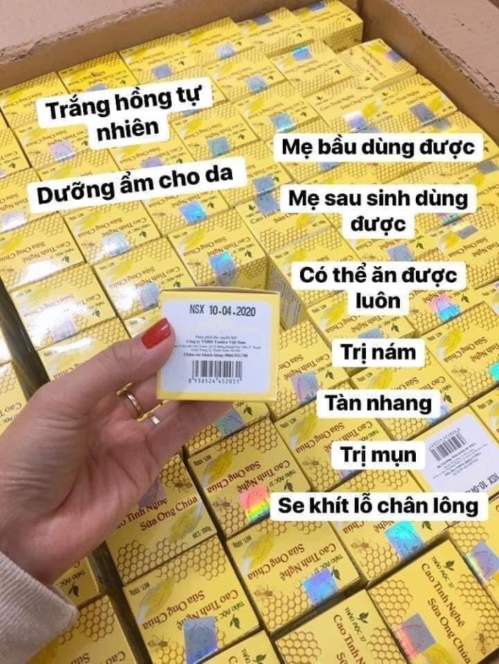 [ TẶNG BỘ ĐỒCHÍP] COMBO 5 HỘP Cao Tinh Nghệ Sữa Ong Chúa Giảm Tàn Nhang, Nám, Mụn, Giúp Da Trắng Sáng Hàng Công Ty Thảo Mộc 37