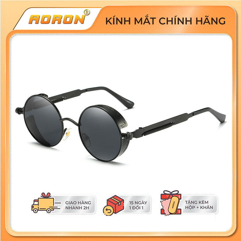 Kính mắt nam gọng tròn aoron, kính thời trang nam hàn quốc cực ngầu - ak007 - aoron - gian hàng chính hãng