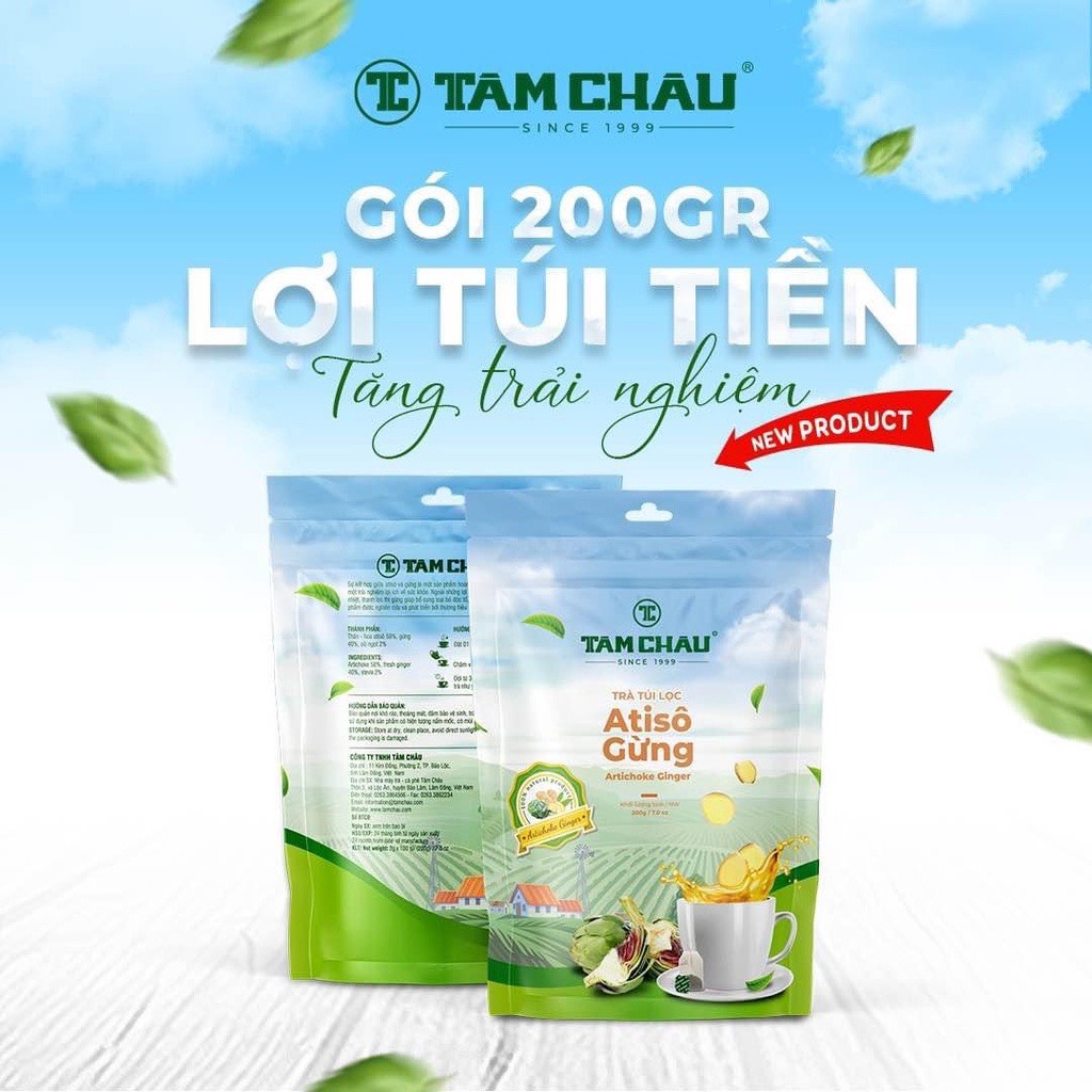 Trà atiso gừng túi lọc tâm châu