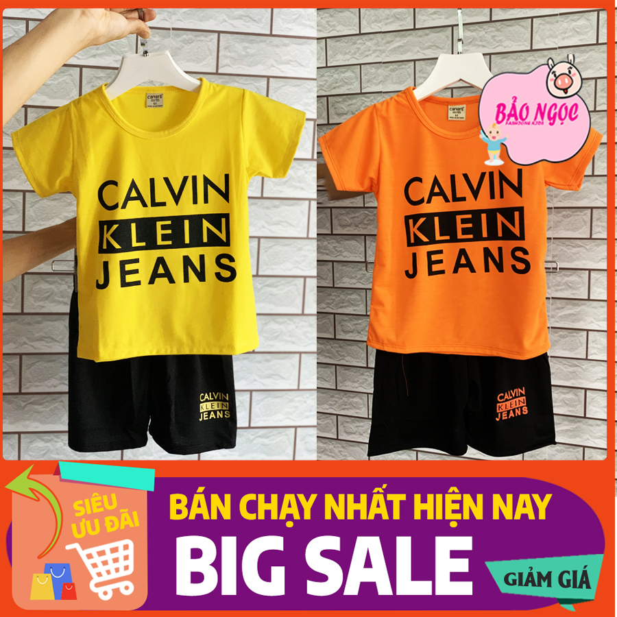 [HCM]QUẦN ÁO TRẺ EM Bộ Quần áo Bé Trai 6-22kg Logo Chữ CALVIN Chất Cotton Mềm Mịn Họa Tiết Được In Công Nghệ Cao 4 Lớp Siêu Bền Hàng VNSX MÃ SP S019