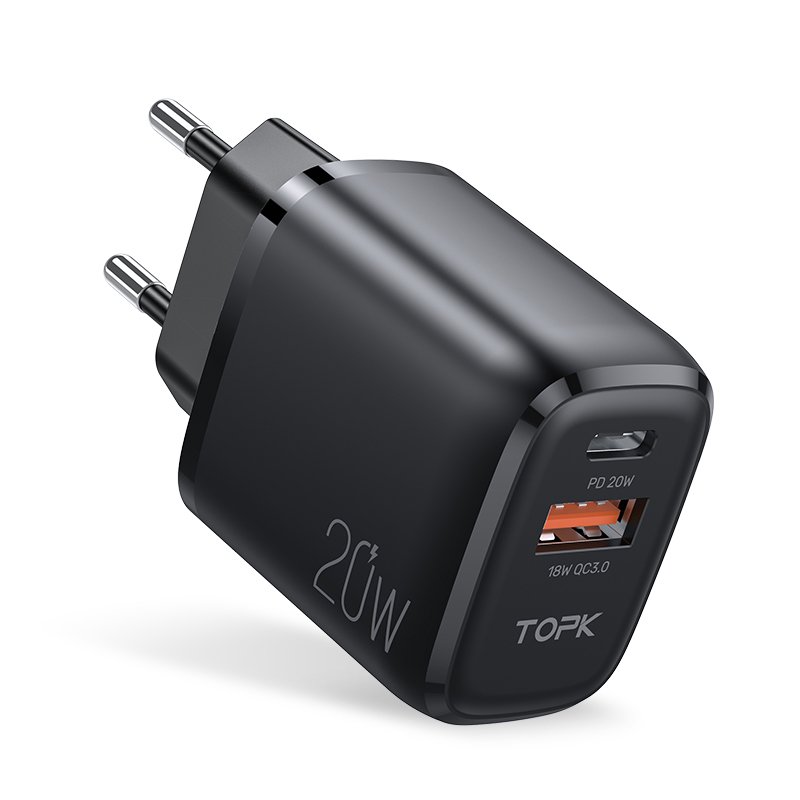 Cốc sạc topk b210p mini sạc siêu nhanh 20w pd3.0 qc3.0 2 cổng