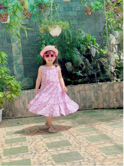 Váy tím hoa nhí hm uk size 2-3y, 8-9y