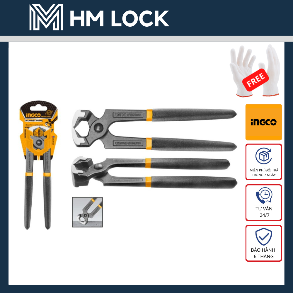 Kềm càng cua đầu lớn 8''/200mm ingco - hàng chính hãng - hcpp02200 - hm lock