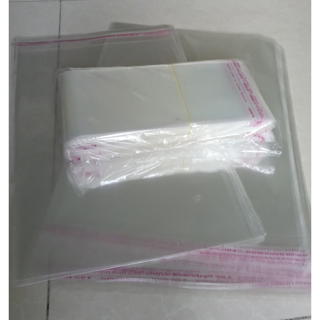 [HCM][SIZE BÉ] 1 kg túi bọc ni lông bóng kiếng size nhỏ có keo dán miệng - bao có nắp đựng hàng hóa bịch nilon lì xì hay trang sức - túi OPP nilong trong suốt bóng kính dán mép có nhiều kích thước