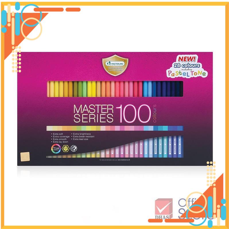 Bút chì màu gỗ 100 màu Master Art Series Thái Lan tặng kèm chuốt chì cao cấp