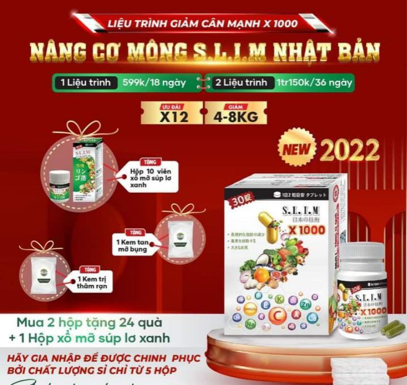 (Mua 1 Tặng 1) Thảo Mộc Slim Fit mẫu mới - giảm cân S.L.I.M SlimPlus Slimnature x1000