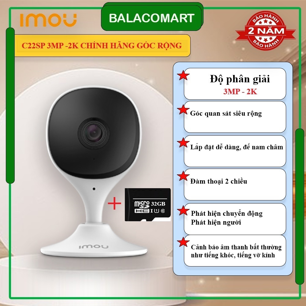  Camera wifi Imou C32SP 3MP góc rộng đàm thoại 2 chiều 