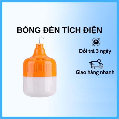 BÓNG ĐÈN LED SẠC TÍCH ĐIỆN 6-8H- 100W CÔNG TẮC 3 CHẾ ĐỘ SÁNG