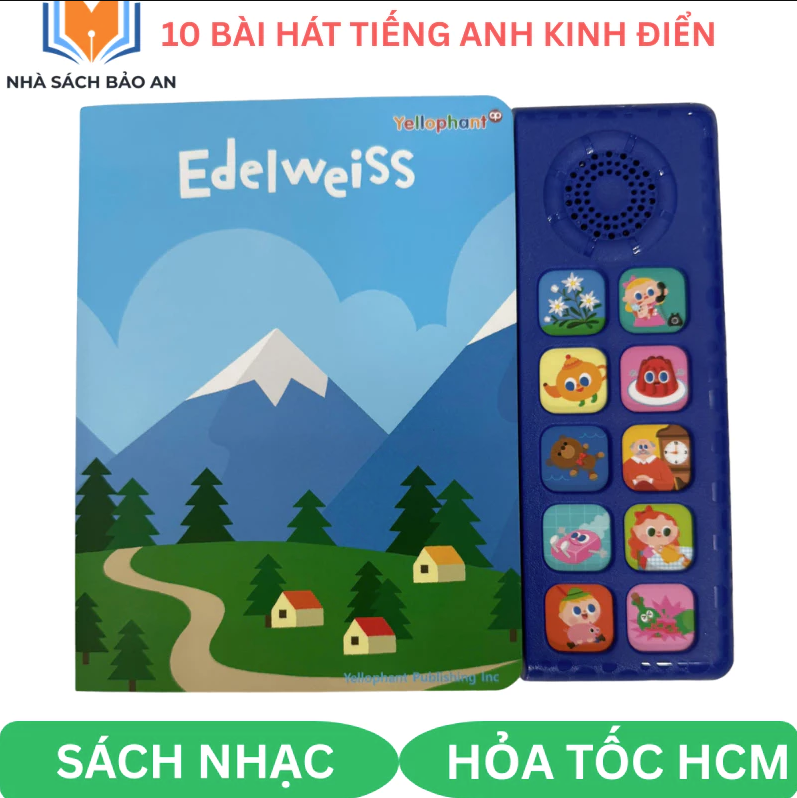 Sách nhạc tiếng anh super simple songs - Edelweiss gồm 10 bài hát tiếng anh kinh điển giúp bé học tiếng anh