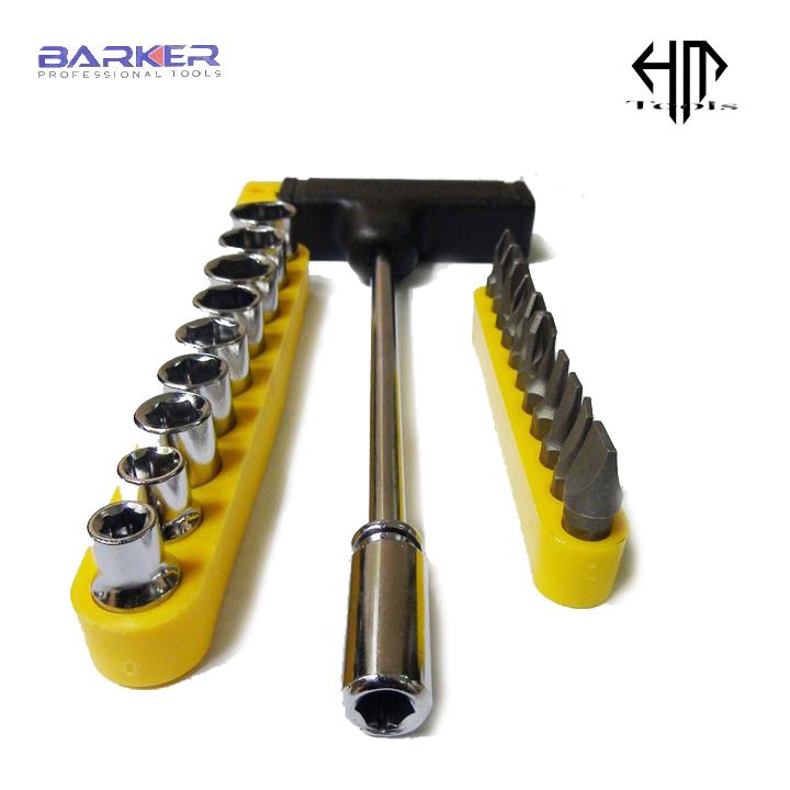 Bộ Tuýp Đa Năng Barker 22 Món - Bộ Tuýp Cao Cấp 22 Món - Tuýp Chữ T 1/4inch - Thương Hiệu Barker - Chất Liệu Thép CR-V - HẢI MY STORE