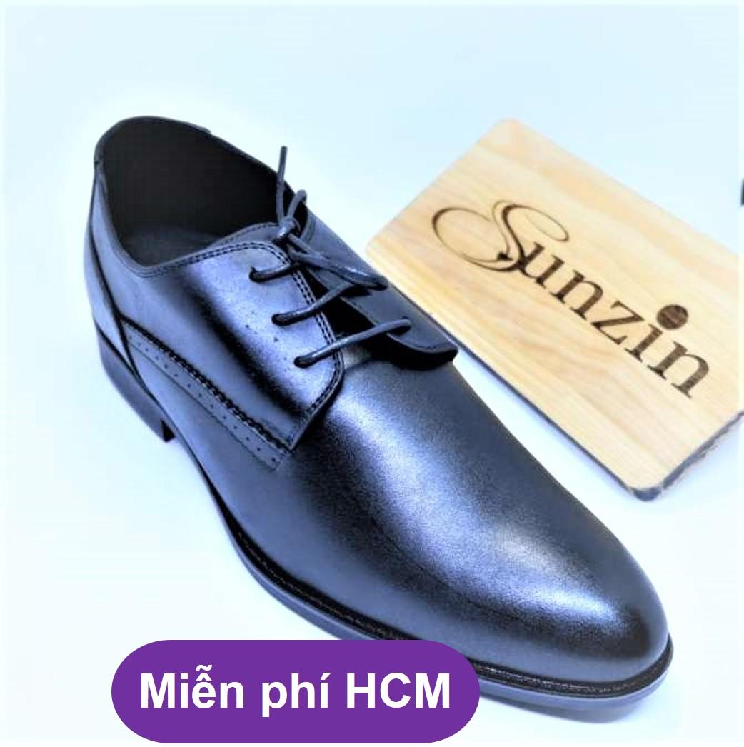 Sunzin.hcm free 99k - giày da thật tăng chiều cao sunzin 3370 - kiểu giày công sở có dây đứng đắn cho nam giới- sz2911002 / giày nam / giày da bò / giày công sở / giày có dây / giày dây cột