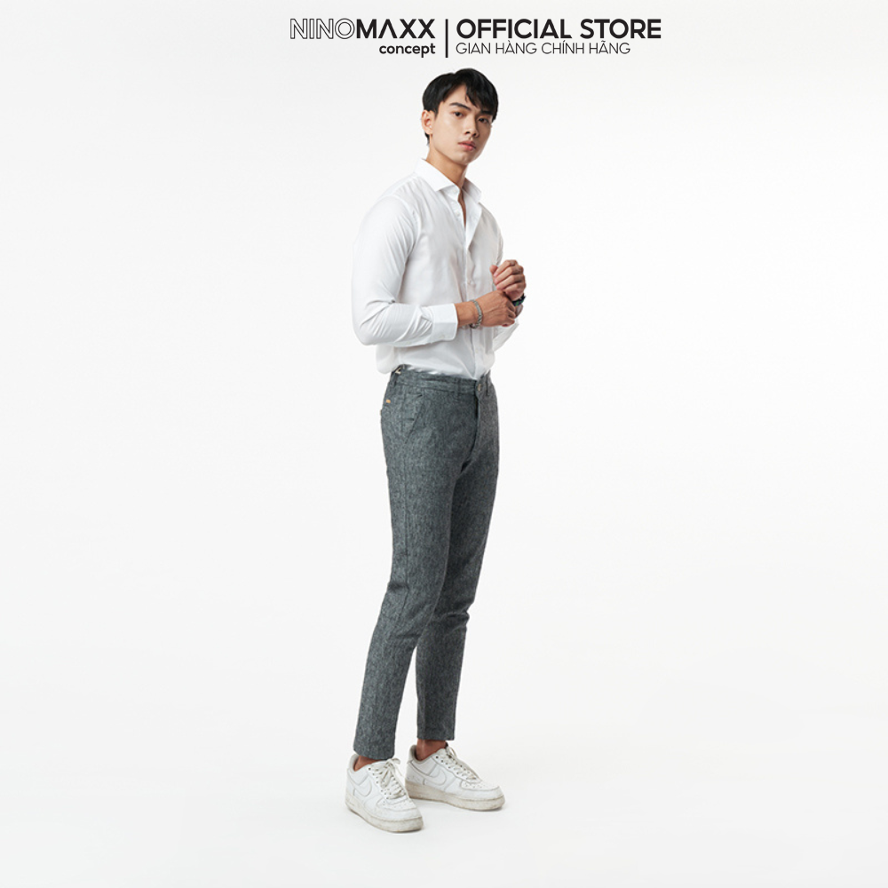 N&m áo sơ mi nam tay dài melange cotton 2110017