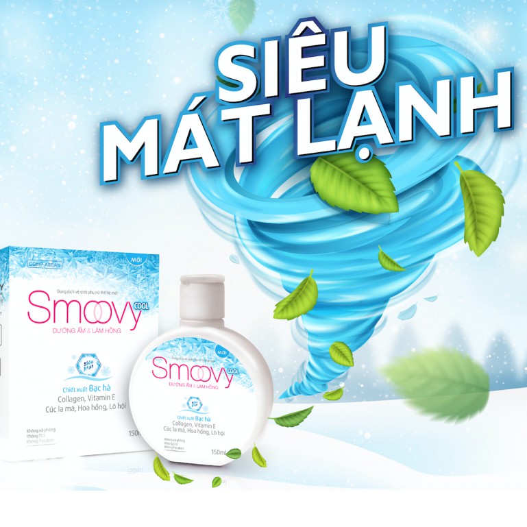 Dung dịch vệ sinh phụ nữ Smoovy Cool mát lạnh – Giúp thơm hồng se khít (Lọ 150ml)