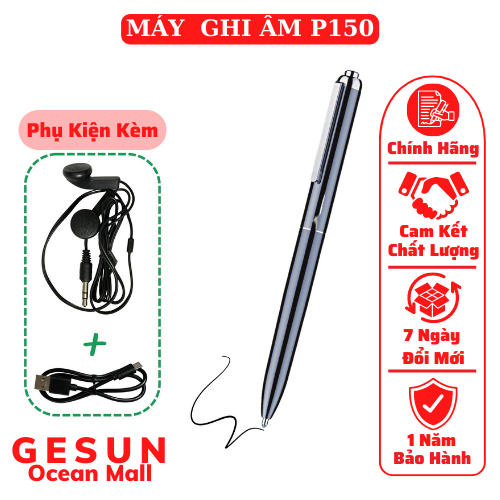 Máy ghi âm P150 Dung lượng 32GB Máy ghi âm chuyên nghiệp thiết kế nhỏ gọn thông minh. Bảo Hành 24 tháng Đổi Mới