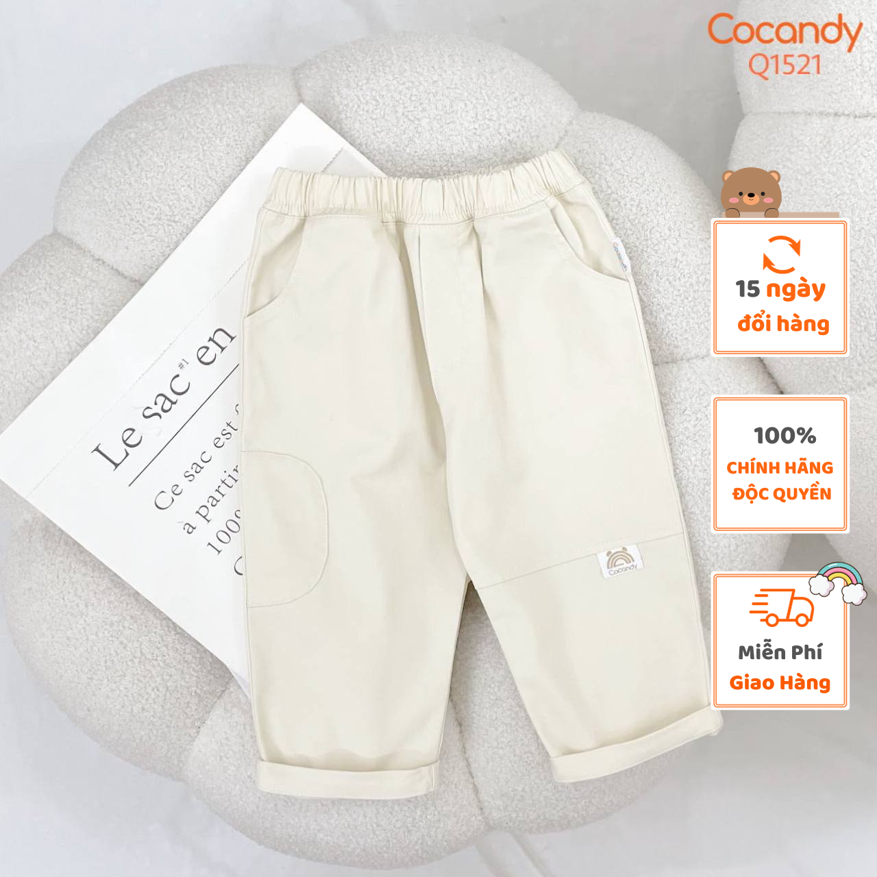 Quần cho bé -Quần dài BE hình COCANDY cho bé của COCANDY mã Q1521