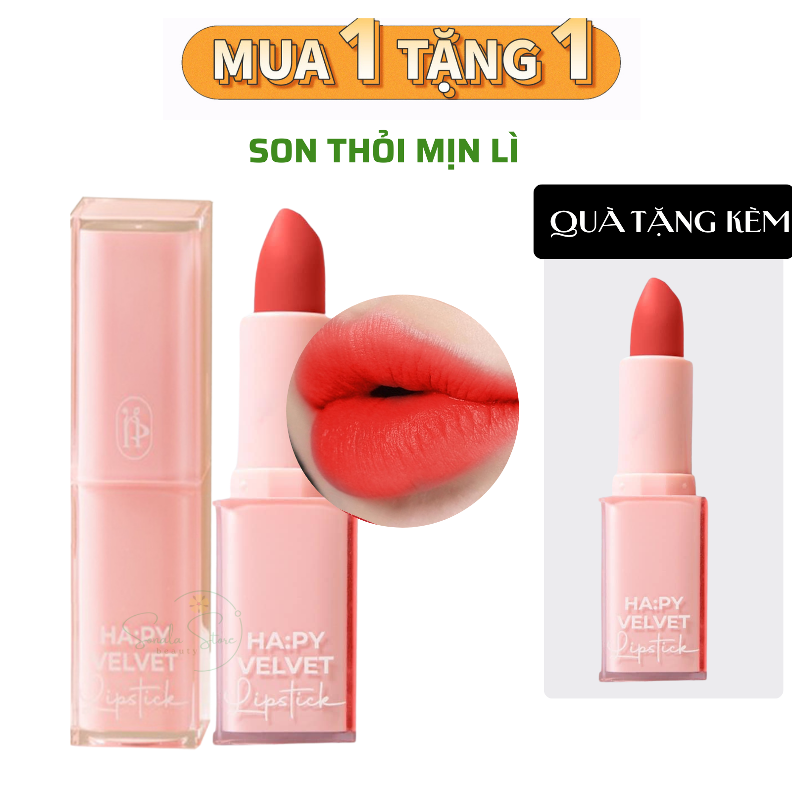Son Thỏi Lì HAPY MINIGARDEN 4.5gr lên màu chuẩn bền màu chất son sáp nhung lì lâu trôi không gây khô thâm môi thành phần an toàn dưỡng môi mềm mịn dùng được cho cả mẹ bầu hoặc bỉm sữa LALASTORE