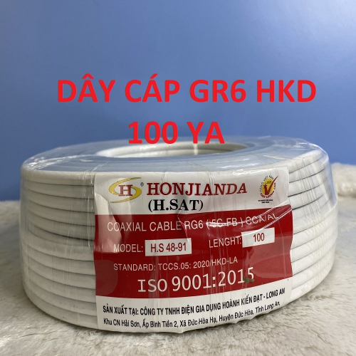 Dây cáp đồng trục lõi đồng rg6 hkd 100m