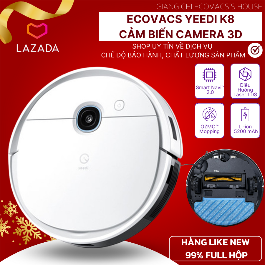 Trả góp 0% - robot hút bụi lau nhà ecovacs yeedi k8 - cảm biến bằng camera 3d - hàng like new 99% - lực hút 3000pa