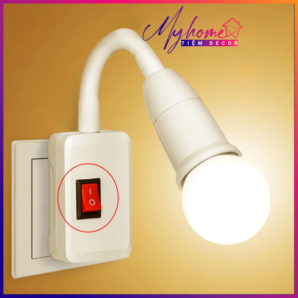Đui đèn E27 cắm trực tiếp ổ điện có công tắc tiện lợi My Home DN090