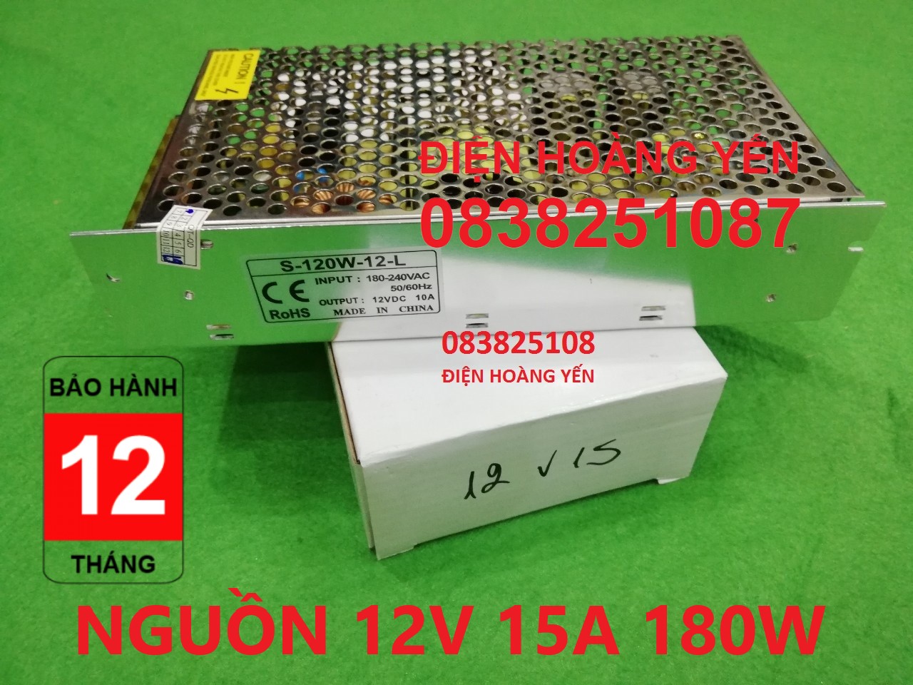 Bộ adapter đổi nguồn 220v sang 12V-15A tổ ong (DC)