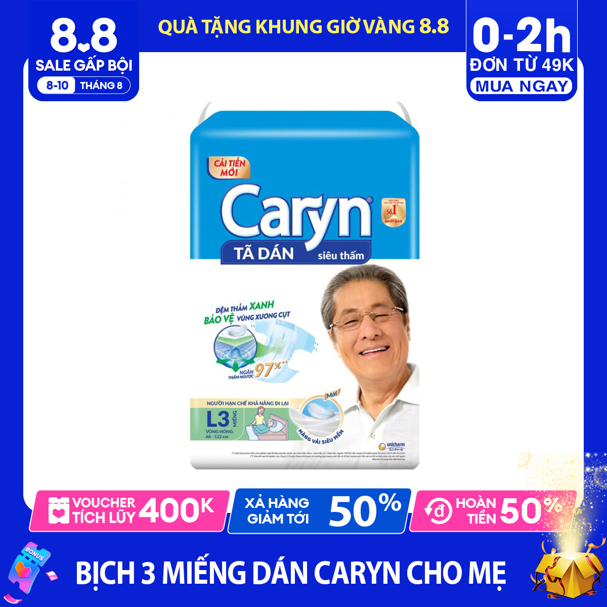 Tã Dán Người Lớn Caryn Cho Mẹ Sau Sinh Siêu Thấm Hút, Chuyên Dụng Cho Mẹ Sau Sinh, Mùi Hương Thơm - Bỉm Cho Mẹ Sau Sinh, Tã Cho Mẹ Sau Sinh, Bỉm Caryn Cho Bà Bầu, Tã Quần Cho Mẹ Sau Sinh, Tả Caryn, Bỉm Caryn BEMAMA - 1 Bich Caryn