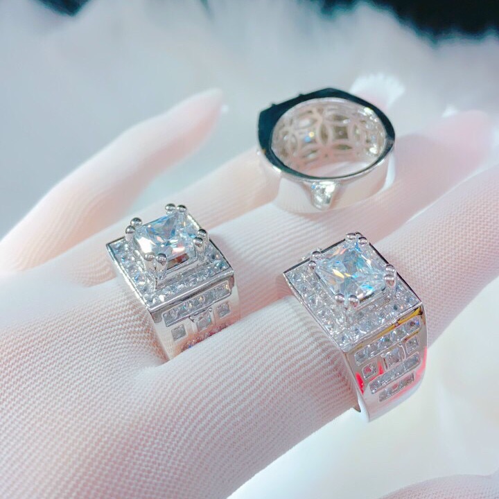 Nhẫn nam mạ bạch kim cao cấp mẫu mới cực sang