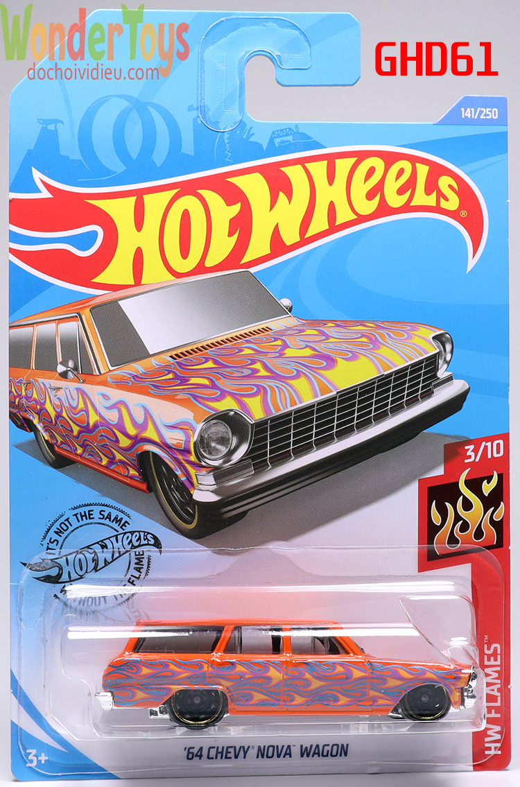Xe mô hình hot wheels '64 chevy nova wagon collections hw flames - 2020 - ghd61