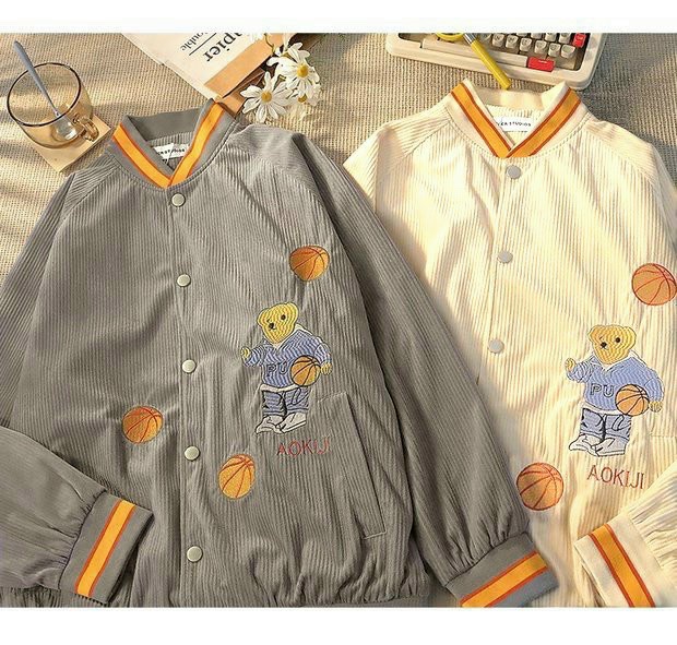 Áo Khoác Bomber Nam Nữ Nhung Tăm Họa Tiết Bóng Rổ Cực Xinh -LYRA BOUTIQUE TP203