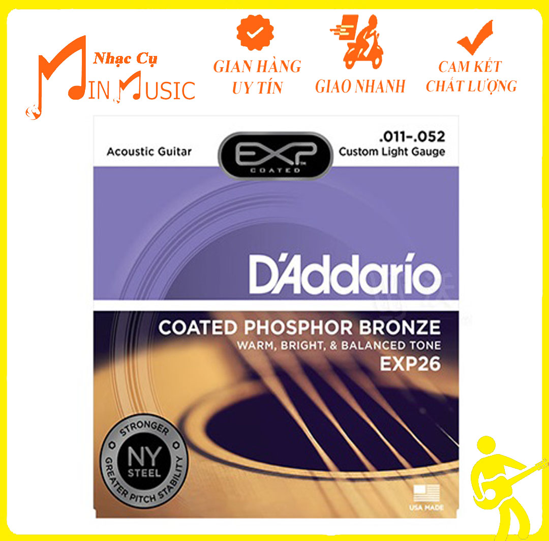 Dây đàn Guitar Acoustic D'Addario EXP26 | Size:11